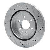 Dynamic Friction 2004-2009 Cadillac SRX Rear Left Drilled & Slotted Silver Brake Rotor by Dynamic Friction Company 631-46044L