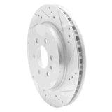 Dynamic Friction 2004-2009 Cadillac SRX Rear Right Drilled & Slotted Silver Brake Rotor by Dynamic Friction Company 631-46044R