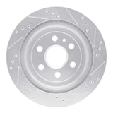 Dynamic Friction 2010-2016 Cadillac SRX Rear Left Drilled & Slotted Silver Brake Rotor by Dynamic Friction Company 631-46045L
