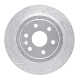 Dynamic Friction 2010-2016 Cadillac SRX Rear Left Drilled & Slotted Silver Brake Rotor by Dynamic Friction Company 631-46045L
