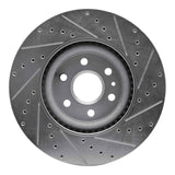 Dynamic Friction 2010-2016 Cadillac SRX Front Left Drilled & Slotted Silver Brake Rotor by Dynamic Friction Company 631-46046L