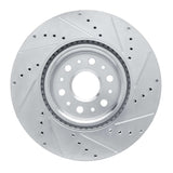 Dynamic Friction 2017-2025 Buick Enclave Front Left Drilled & Slotted Silver Brake Rotor by Dynamic Friction Company 631-46047L