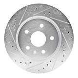 Dynamic Friction 2019-2025 Buick Envision Rear Left Drilled & Slotted Silver Brake Rotor by Dynamic Friction Company 631-46062L