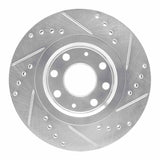 Dynamic Friction 2004-2017 Chevrolet Spark (USA/Canada) Front Left Drilled & Slotted Silver Brake Rotor by Dynamic Friction Company 631-47003L