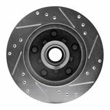 R1 Concepts 1979-1981 Buick Regal Front Left Drilled & Slotted Silver Brake Rotor