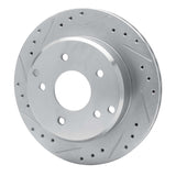 R1 Concepts 1984-1987 Chevrolet Corvette Rear Left Drilled & Slotted Silver Brake Rotor