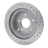 R1 Concepts 1984-1987 Chevrolet Corvette Rear Left Drilled & Slotted Silver Brake Rotor