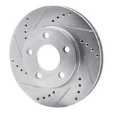R1 Concepts 1997-2005 Chevrolet Malibu Front Left Drilled & Slotted Silver Brake Rotor by R1 Concepts 631-47028L