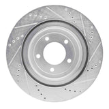 Dynamic Friction 2006-2013 Chevrolet Corvette Rear Left Drilled & Slotted Silver Brake Rotor by Dynamic Friction Company 631-47035L