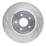 Dynamic Friction 2006-2013 Chevrolet Corvette Rear Left Drilled & Slotted Silver Brake Rotor by Dynamic Friction Company 631-47035L