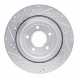 Dynamic Friction 2006-2013 Chevrolet Corvette Rear Right Drilled & Slotted Silver Brake Rotor by Dynamic Friction Company 631-47035R
