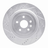 Dynamic Friction 2009-2024 Cadillac CTS Rear Left Drilled & Slotted Silver Brake Rotor by Dynamic Friction Company 631-47039L