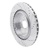 Dynamic Friction 2009-2024 Cadillac CTS Rear Left Drilled & Slotted Silver Brake Rotor by Dynamic Friction Company 631-47039L