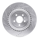 Dynamic Friction 2009-2024 Cadillac CTS Rear Right Drilled & Slotted Silver Brake Rotor by Dynamic Friction Company 631-47039R