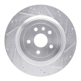 Dynamic Friction 2009-2024 Cadillac CTS Rear Right Drilled & Slotted Silver Brake Rotor by Dynamic Friction Company 631-47039R