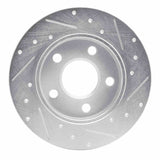 Dynamic Friction 2004-2016 Buick LaCrosse Rear Left Drilled & Slotted Silver Brake Rotor by Dynamic Friction Company 631-47042L