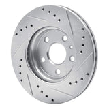 Dynamic Friction 2011-2023 Chevrolet Cruze (Mexico) Front Left Drilled & Slotted Silver Brake Rotor by Dynamic Friction Company 631-47043L