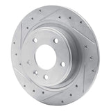 Dynamic Friction 2011-2019 Buick Verano Rear Left Drilled & Slotted Silver Brake Rotor by Dynamic Friction Company 631-47044L