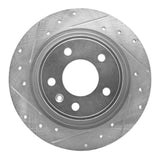 Dynamic Friction 2011-2019 Buick Verano Rear Left Drilled & Slotted Silver Brake Rotor by Dynamic Friction Company 631-47044L