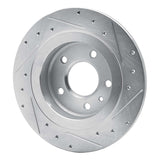 Dynamic Friction 2011-2019 Buick Verano Rear Left Drilled & Slotted Silver Brake Rotor by Dynamic Friction Company 631-47044L