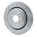 Dynamic Friction 2014-2019 Chevrolet Corvette Rear Left Drilled & Slotted Silver Brake Rotor by Dynamic Friction Company 631-47047L