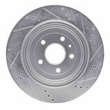 Dynamic Friction 2014-2019 Chevrolet Corvette Rear Left Drilled & Slotted Silver Brake Rotor by Dynamic Friction Company 631-47047L