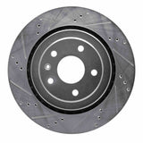 Dynamic Friction 2014-2019 Chevrolet Corvette Rear Left Drilled & Slotted Silver Brake Rotor by Dynamic Friction Company 631-47047L