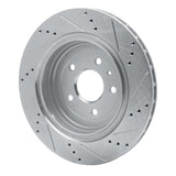 Dynamic Friction 2014-2019 Chevrolet Corvette Rear Left Drilled & Slotted Silver Brake Rotor by Dynamic Friction Company 631-47047L