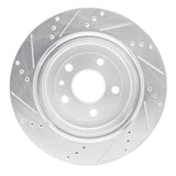 Dynamic Friction 2014-2019 Chevrolet Corvette Rear Right Drilled & Slotted Silver Brake Rotor by Dynamic Friction Company 631-47047R