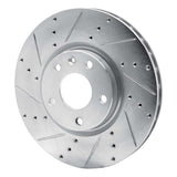 Dynamic Friction 2014-2019 Chevrolet Corvette Front Left Drilled & Slotted Silver Brake Rotor by Dynamic Friction Company 631-47050L