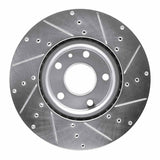 Dynamic Friction 2014-2019 Chevrolet Corvette Front Left Drilled & Slotted Silver Brake Rotor by Dynamic Friction Company 631-47050L