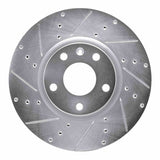 Dynamic Friction 2014-2019 Chevrolet Corvette Front Left Drilled & Slotted Silver Brake Rotor by Dynamic Friction Company 631-47050L