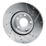 Dynamic Friction 2014-2019 Chevrolet Corvette Front Left Drilled & Slotted Silver Brake Rotor by Dynamic Friction Company 631-47050L