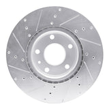 Dynamic Friction 2014-2019 Chevrolet Corvette Front Right Drilled & Slotted Silver Brake Rotor by Dynamic Friction Company 631-47050R