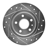 Dynamic Friction 2016-2023 Chevrolet Cruze Rear Left Drilled & Slotted Silver Brake Rotor by Dynamic Friction Company 631-47052L