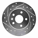 Dynamic Friction 2016-2023 Chevrolet Cruze Rear Left Drilled & Slotted Silver Brake Rotor by Dynamic Friction Company 631-47052L