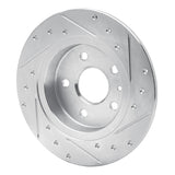 Dynamic Friction 2016-2023 Chevrolet Cruze Rear Left Drilled & Slotted Silver Brake Rotor by Dynamic Friction Company 631-47052L