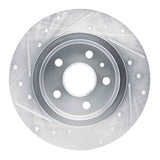 Dynamic Friction 2016-2023 Chevrolet Bolt EUV Rear Right Drilled & Slotted Silver Brake Rotor by Dynamic Friction Company 631-47052R