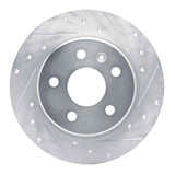 Dynamic Friction 2016-2023 Chevrolet Bolt EUV Rear Right Drilled & Slotted Silver Brake Rotor by Dynamic Friction Company 631-47052R