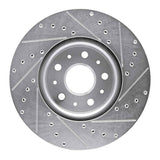 Dynamic Friction 2016-2025 Cadillac CT5 Front Left Drilled & Slotted Silver Brake Rotor by Dynamic Friction Company 631-47055L