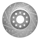 Dynamic Friction 2016-2025 Cadillac CT5 Front Left Drilled & Slotted Silver Brake Rotor by Dynamic Friction Company 631-47055L