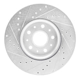 Dynamic Friction 2016-2025 Cadillac CT5 Front Right Drilled & Slotted Silver Brake Rotor by Dynamic Friction Company 631-47055R