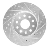 Dynamic Friction 2016-2025 Cadillac CT5 Front Right Drilled & Slotted Silver Brake Rotor by Dynamic Friction Company 631-47055R