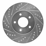 Dynamic Friction 2002-2007 Chevrolet Equinox Front Left Drilled & Slotted Silver Brake Rotor by Dynamic Friction Company 631-47063L