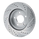 Dynamic Friction 2002-2007 Chevrolet Equinox Front Left Drilled & Slotted Silver Brake Rotor by Dynamic Friction Company 631-47063L