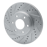 Dynamic Friction 2006-2009 Chevrolet Trailblazer Front Left Drilled & Slotted Silver Brake Rotor by Dynamic Friction Company 631-47069L