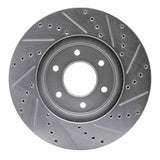 Dynamic Friction 2006-2009 Chevrolet Trailblazer Front Left Drilled & Slotted Silver Brake Rotor by Dynamic Friction Company 631-47069L