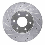 Dynamic Friction 2006-2009 Chevrolet Trailblazer Front Left Drilled & Slotted Silver Brake Rotor by Dynamic Friction Company 631-47069L
