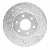 Dynamic Friction 2006-2009 Chevrolet Trailblazer Front Right Drilled & Slotted Silver Brake Rotor by Dynamic Friction Company 631-47069R
