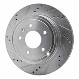 Dynamic Friction 2007-2015 Chevrolet Captiva Sport Rear Left Drilled & Slotted Silver Brake Rotor by Dynamic Friction Company 631-47071L